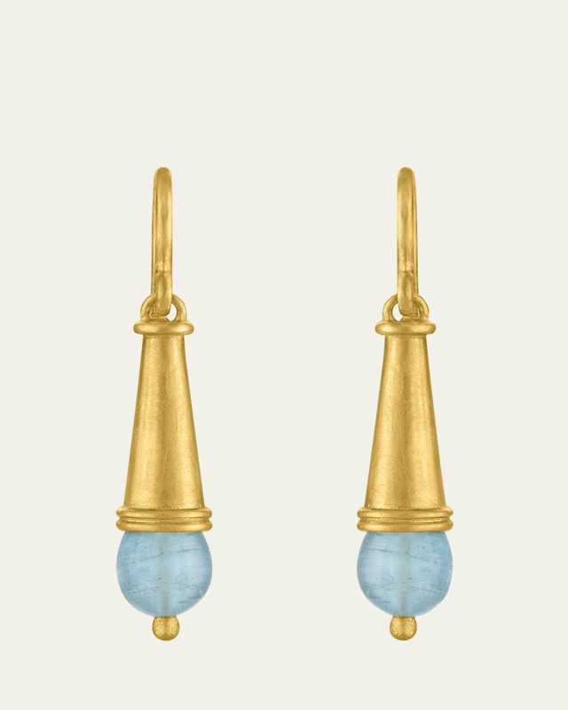 Aquamarine Becher Drop Earrings